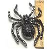 Image 1 : 23)  BLACK CRYSTAL SPIDER BROOCH.