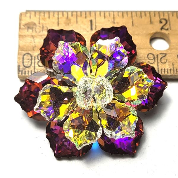 15)  MULTI COLORED IRRIDESCENT CRYSTAL