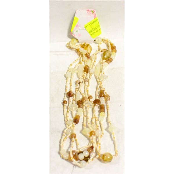 5 STRAND COMBINATION OF BEAD, STONE, GLASS BEAD,