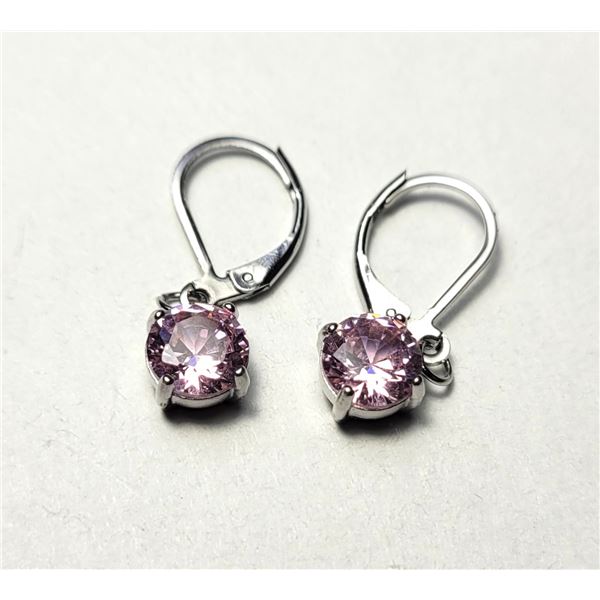 35)  PALE PINK TOPAZ COLORED LEVER BACK