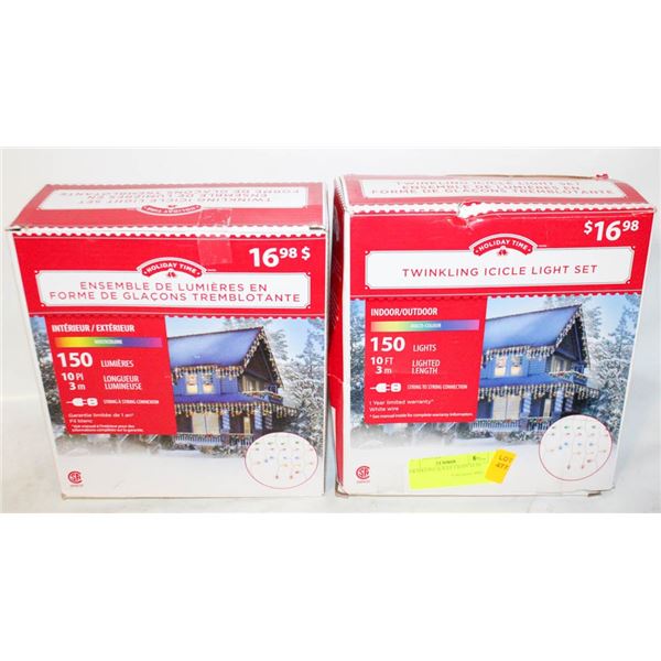 2 TWINKLING ICICLE LIGHT SETS
