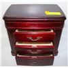 Image 1 : MAHOGONY COLOR JEWLERY BOX WITH POPO TOP AND