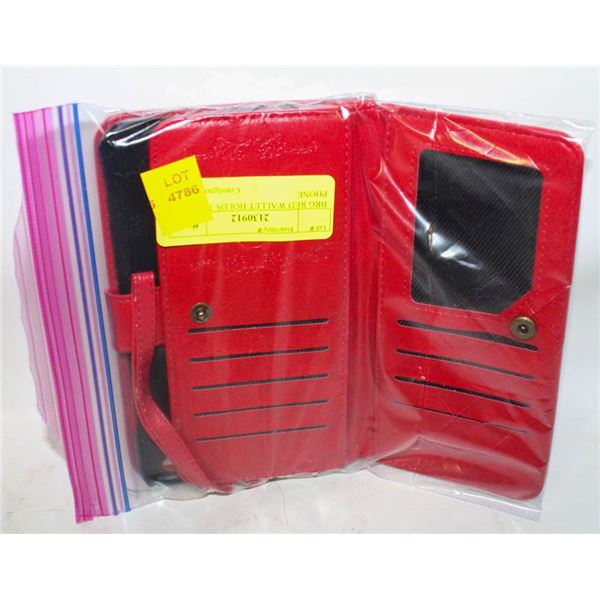 BRG RED WALLET HOLDS 3"WX6"H PHONE