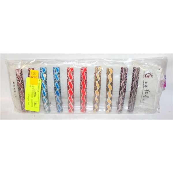 6 PR LARGE BARRETTES.  GOOD FOR LONG HAIR