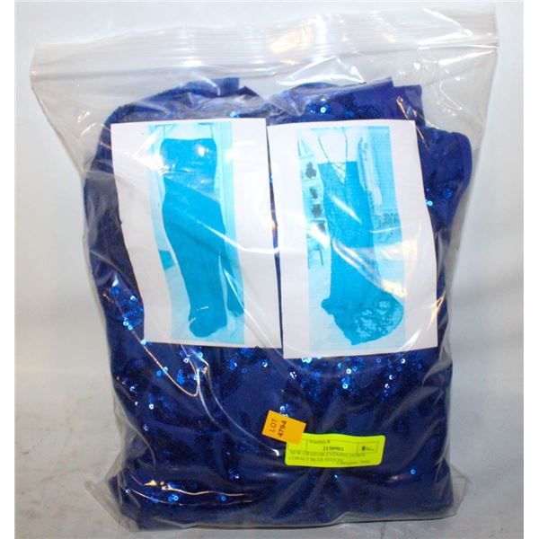 NEW GRAD OR EVENING GOWN, COBALT BLUE SEQUIN