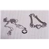 Image 1 : 2 - 18" SILVER TONE CHAINS WITH PENDANTS PLUS