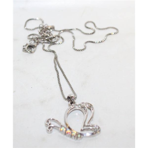 JEWELED BUTTERFLY PENDANT ON BOXCHAIN