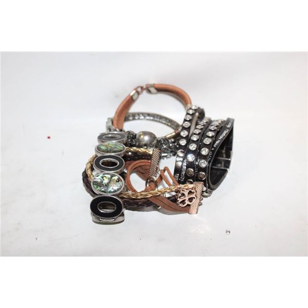 LEATHER SKULL THEME PLUS VARIOUS BRACELETS