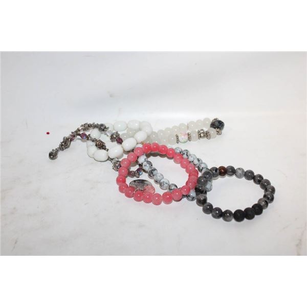 6 HEAVY BEAD STYLE BRACELETS