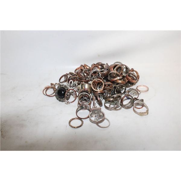 COLLECTION OF COPPER/BRASS RINGS VARIOUS SIZES