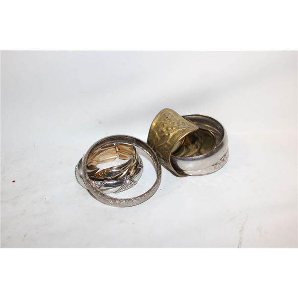 6 LARGE SIZE METAL BRACELTS