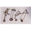 Image 1 : 4 HANDMADE BRONZE TONE NECKLACES WITH PENDANTS