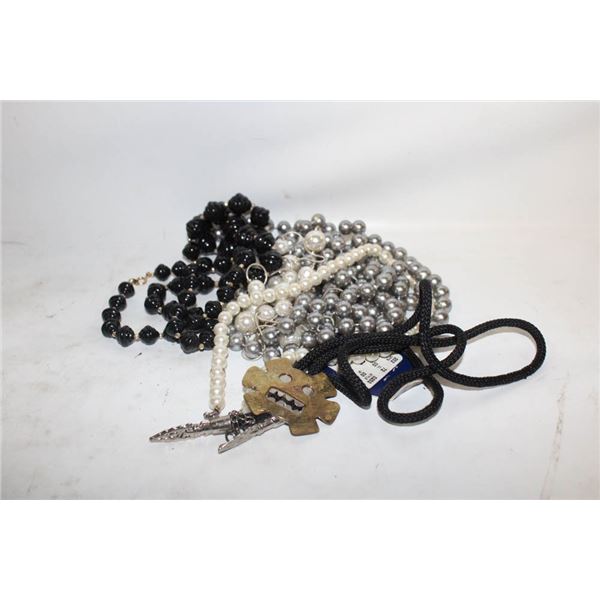 COLLECTION OF LARGE NECKLACES(INC NEW) PLUS BOLO