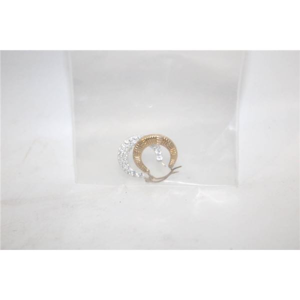 10KT. STAMPED W/CZ LOOP EARRINGS