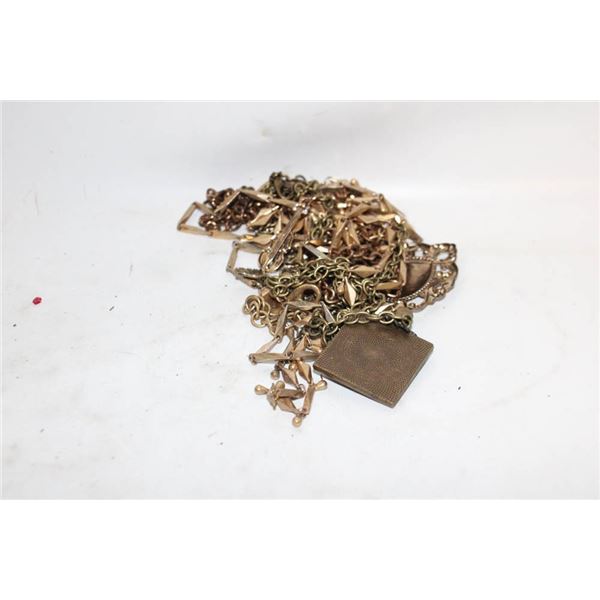 3 LARGE BRASS/BRASS TONE NECKLACES