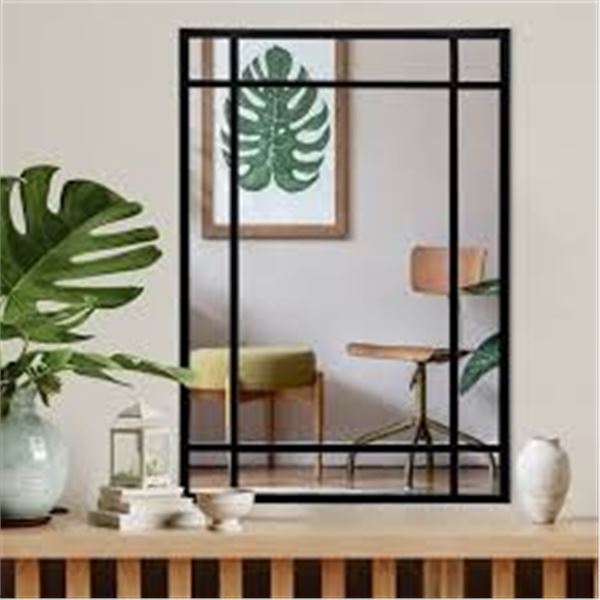 BRAND NEW HQIJUN BLACK RECTANGLE MIRROR 39 X 27"