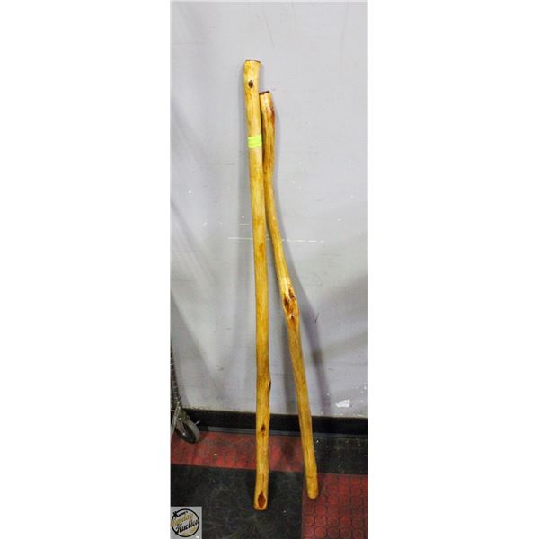 2 DIAMOND WILLOW WALKING STICKS