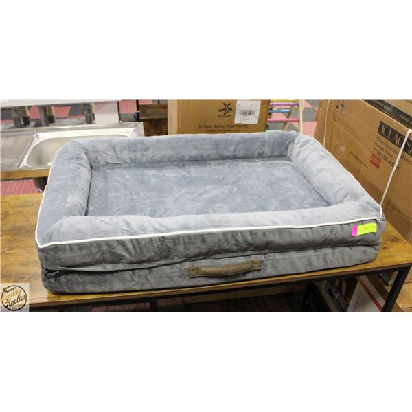 NEW GREY PET BED H-7" W-23" L-35"