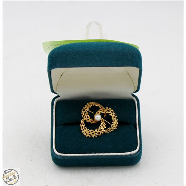 VTG 8 KARAT GOLD BROOCH - 2.68 GRAMS