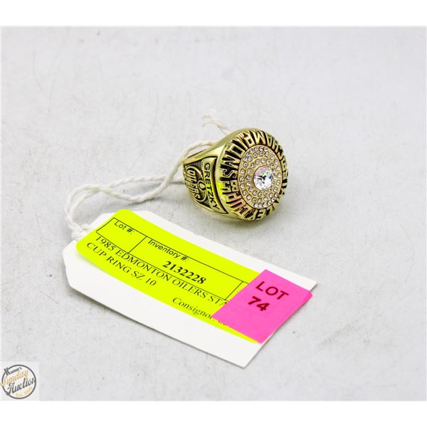 REPLICA 1985 EDMONTON OILERS STANLEY CUP RING SZ10