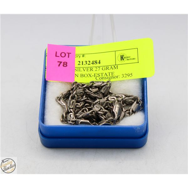 ESTATE 925 SILVER 27 GRAM NECKLACE IN BOX-ESTATE