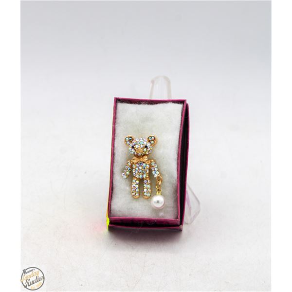 NEW TEDDY RHINESTONE FILLED WITH PEARL