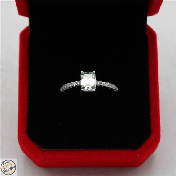 #3359-1.00 CT GRA CERTIFIED EMERALD CUT MOISSANITE