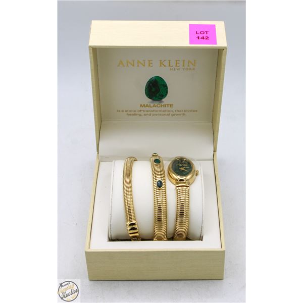 NEW ANNE KLEIN NEW YORK MALACHITE WATCH &