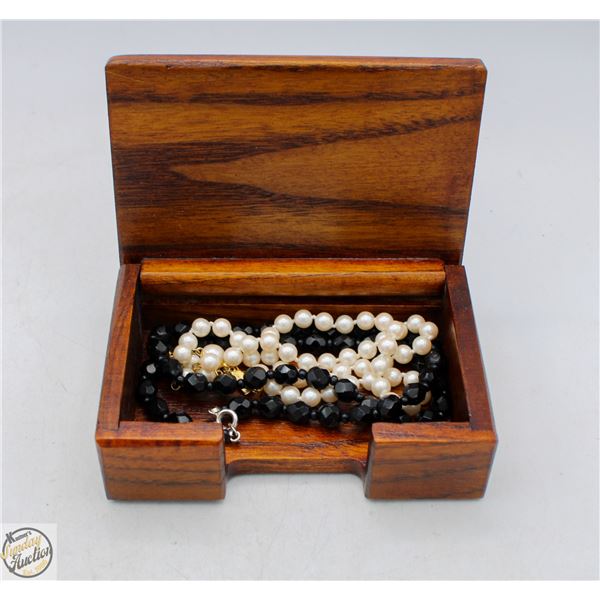 MARVELLA NECKLACE & BLACK BEAD BRACELET IN