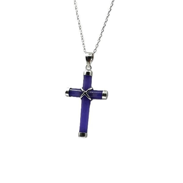 STERLING SILVER NATURAL AMETHYST (5CT) CROSS