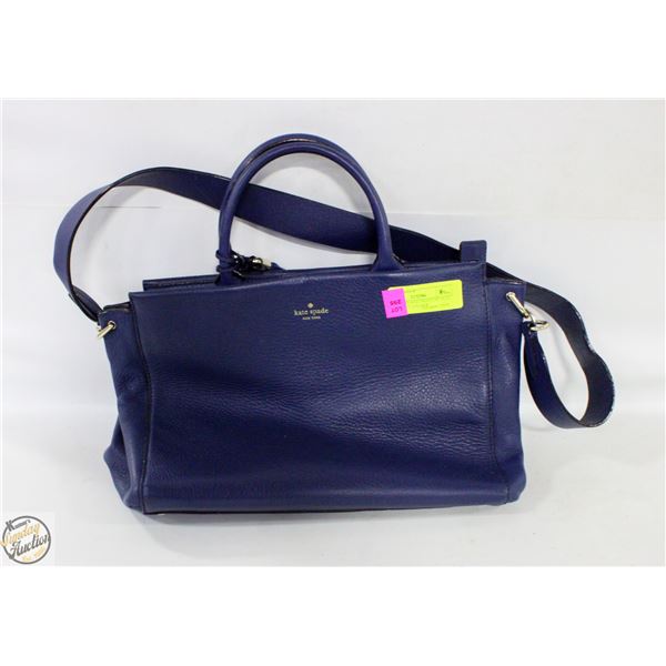 KATE SPADE KALI NIGHTCAP BLUE LARGE TOTE LEATHER