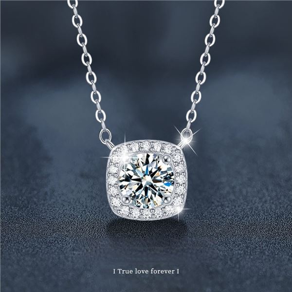 1 CT GRA CERTIFIED ROUND BRILLIANT 925S NECKLACE