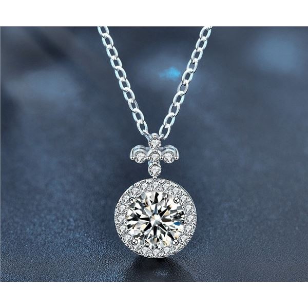 1 CT GRA CERTIFIED ROUND BRILLIANT 925S NECKLACE