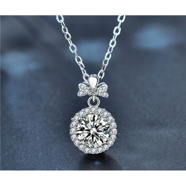 1 CT GRA CERTIFIED ROUND BRILLIANT 925S NECKLACE