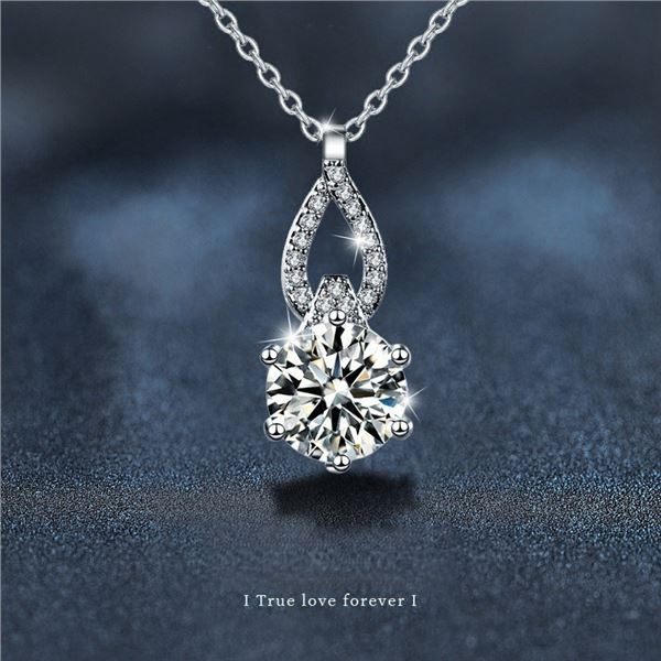 1 CT GRA CERTIFIED ROUND BRILLIANT 925S NECKLACE