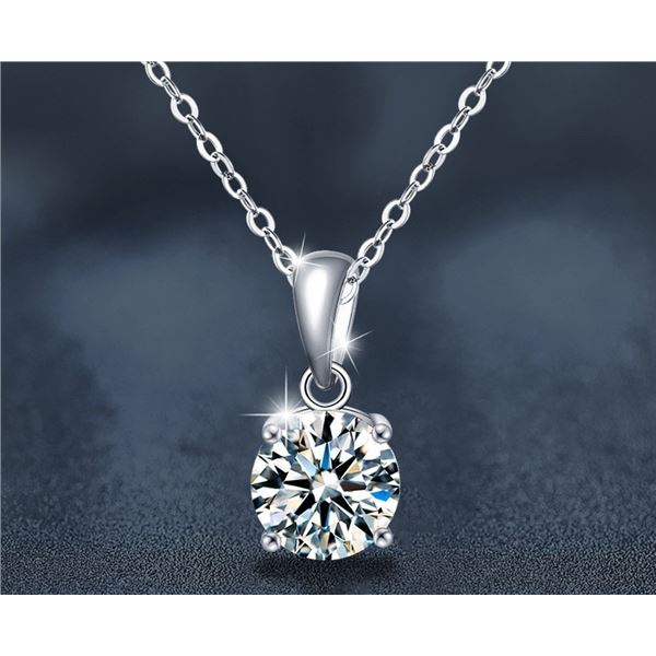 2 CT GRA CERTIFIED ROUND BRILLIANT 925S NECKLACE