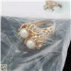 Image 3 : 10K YELLOW GOLD AND CULTURED PEARL RING SZ 6