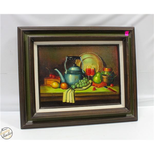 ESTATE FRAMED OIL ON CANVAS 19" X 23.5"