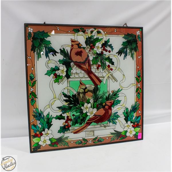 ESTATE STAINED GLASS WALL HANGING 19.5" X 19.5"