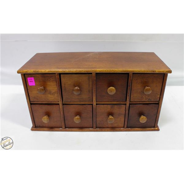 ESTATE WOOD 8 DRAWER JEWELLERY BOX