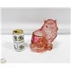 Image 1 : ESTATE PINK DEPRESSION GLASS CAT
