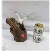 Image 1 : ESTATE CERAMIC & WOOD SEAGULL ORNAMENT H-8.5"