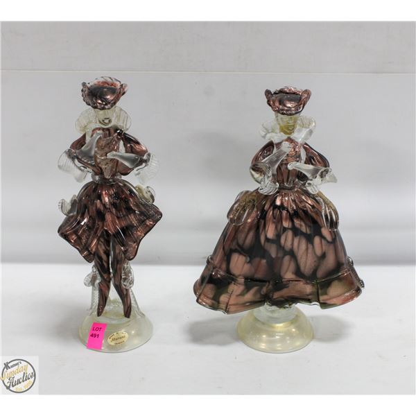 MADE IN ITALY MURANO GLASS FIGURINE PAIR