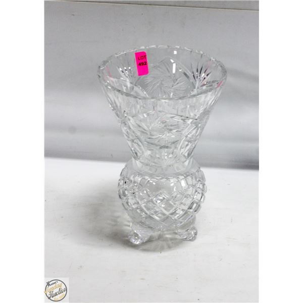 ESTATE PIN WHEEL CRYSTAL VASE