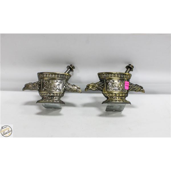 PAIR OF ESTATE EAGLE ORNAMENTS