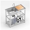Image 1 : NEW STAINLESS STEEL UTILITY SINK 90 X 45 X 80CM