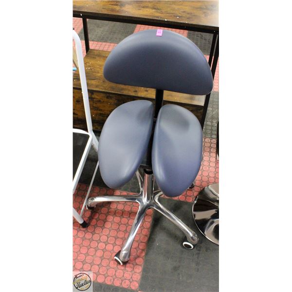 NEW ASSEMBLED BACKREST HYDRAULIC SADDLE STOOL