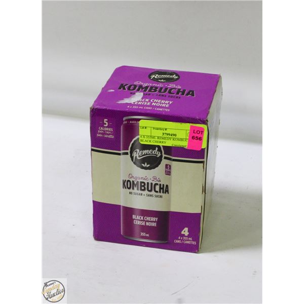 4 X 355ML REMEDY KOMBUCHA BLACK CHERRY