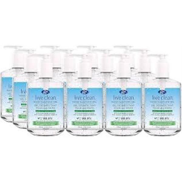 12 X 236ML LIVE CLEAN ONE STEP HAND SANITIZER