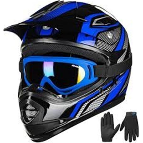 BRAND NEW MOTOCROSS HELMET YOUTH XL BLUE